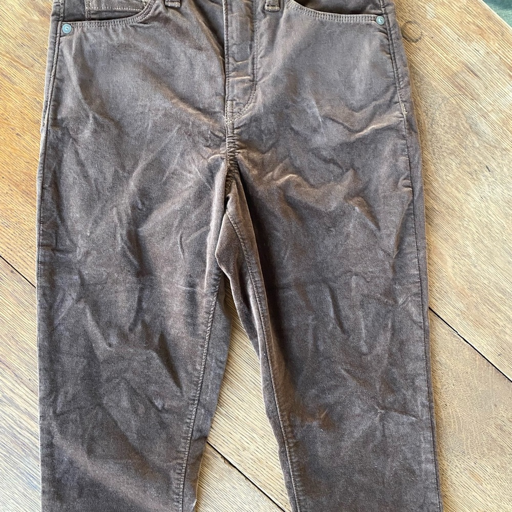 Banana Republic Coconut Brown Soft Velvet High Rise Flare Long Pants - Picture 8 of 11